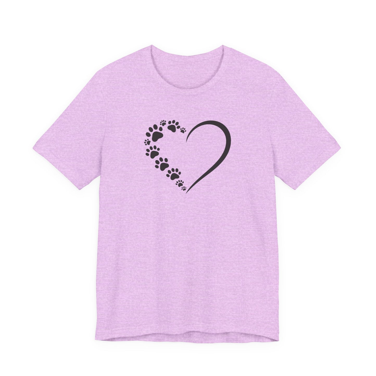 Pet Paw Heart T‑Shirt — Paw Print Heart Graphic Tee for Dog & Cat Lovers