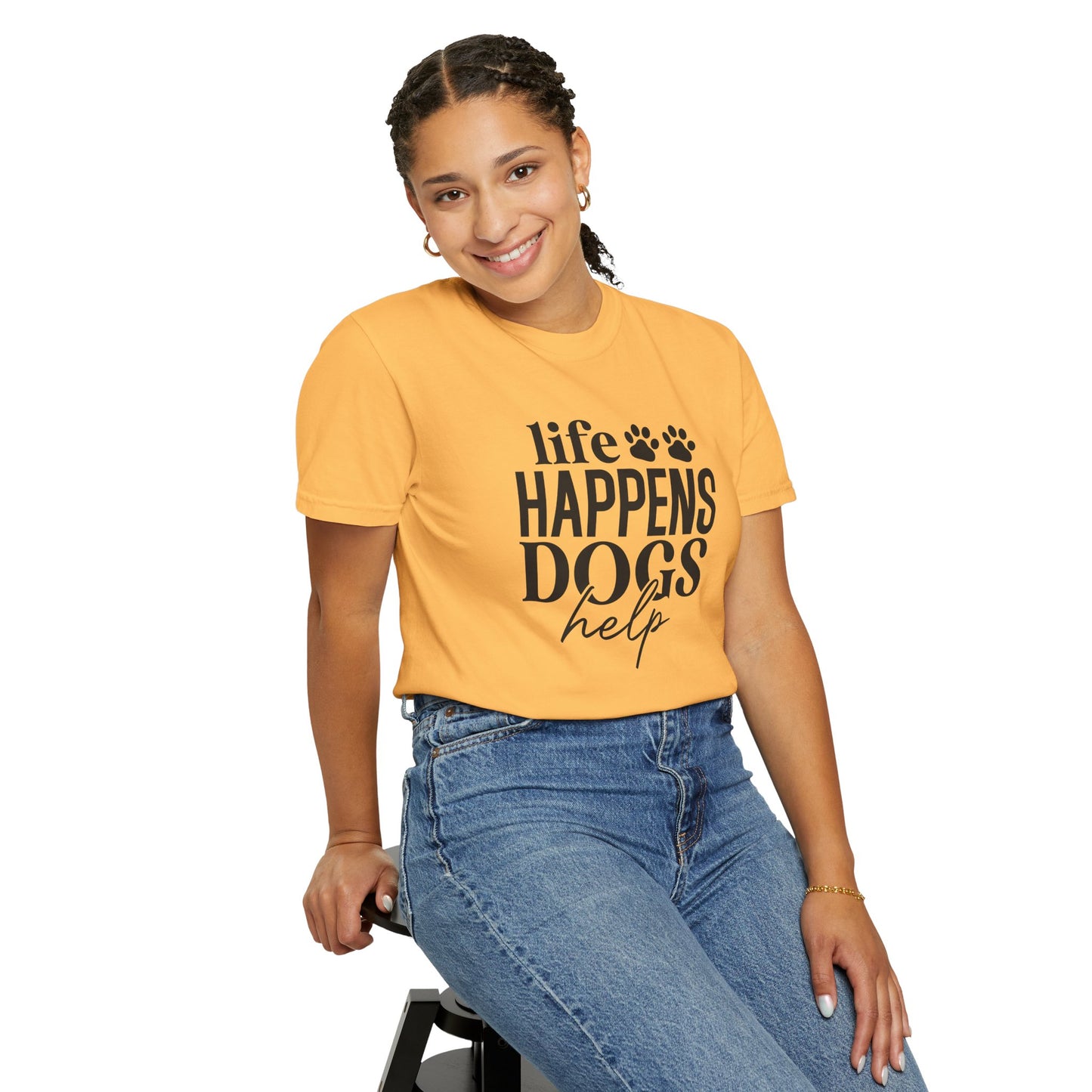 Life Happens Dogs Help T-Shirt — Dog Lover Graphic Tee