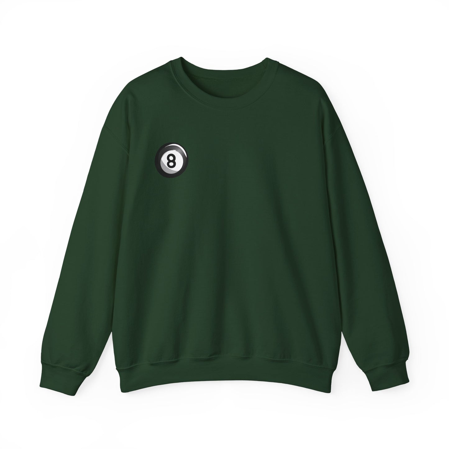 8 Ball Crewneck Sweatshirt — Retro Pool Billiards Graphic