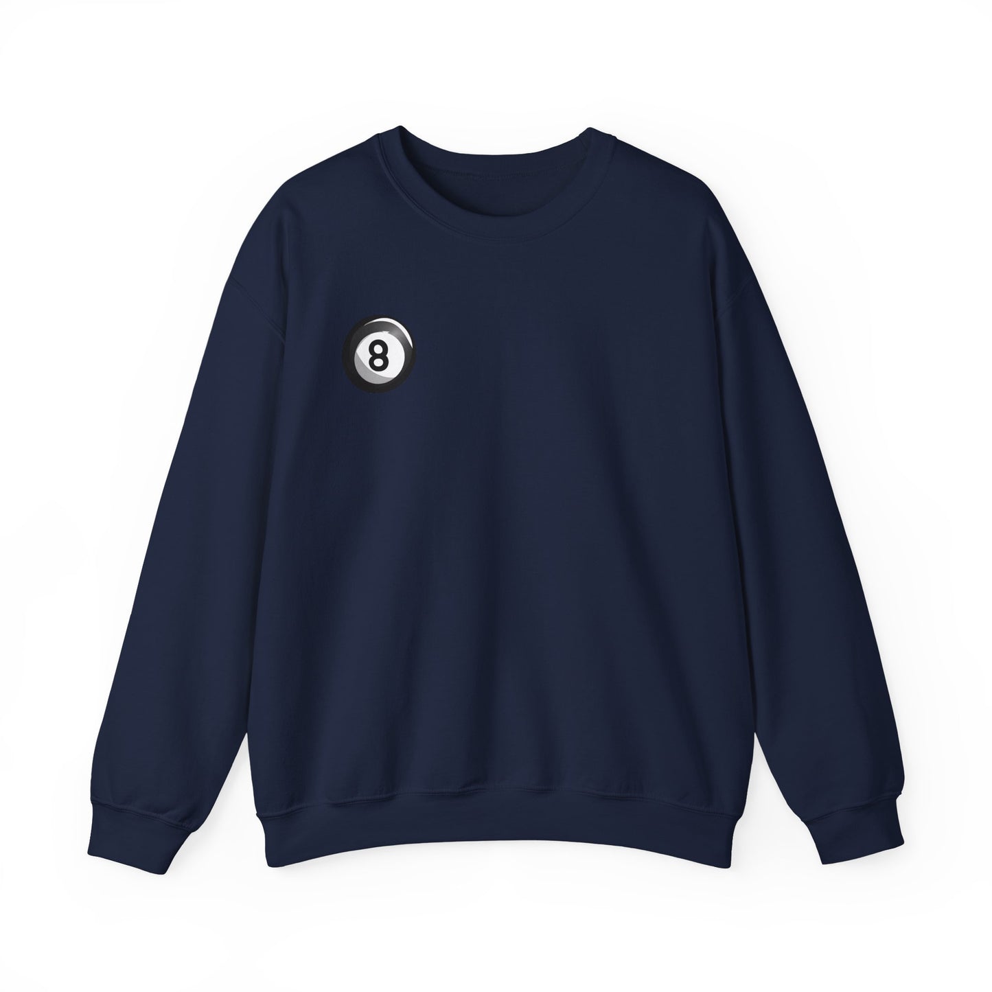 8 Ball Crewneck Sweatshirt — Retro Pool Billiards Graphic