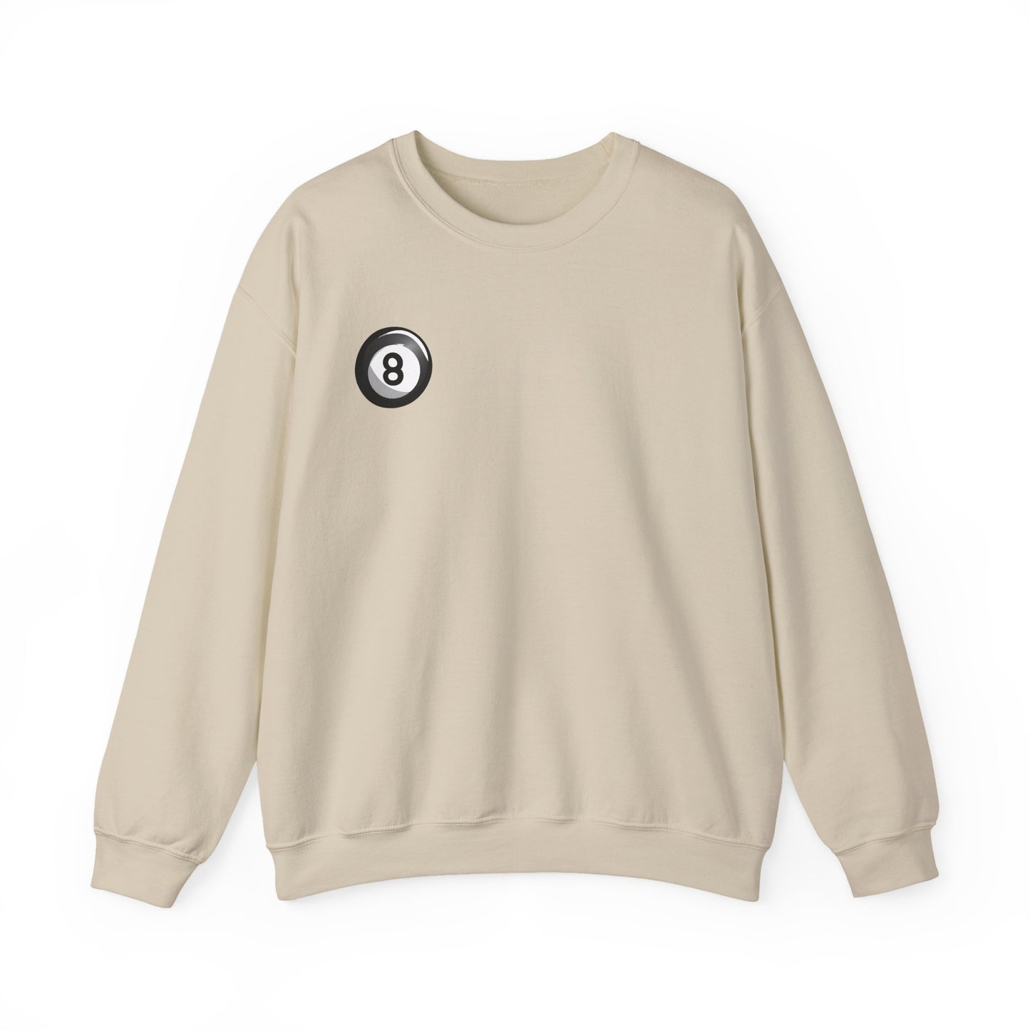 8 Ball Crewneck Sweatshirt — Retro Pool Billiards Graphic
