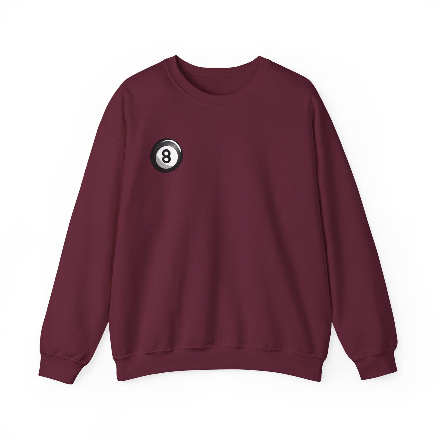 8 Ball Crewneck Sweatshirt — Retro Pool Billiards Graphic