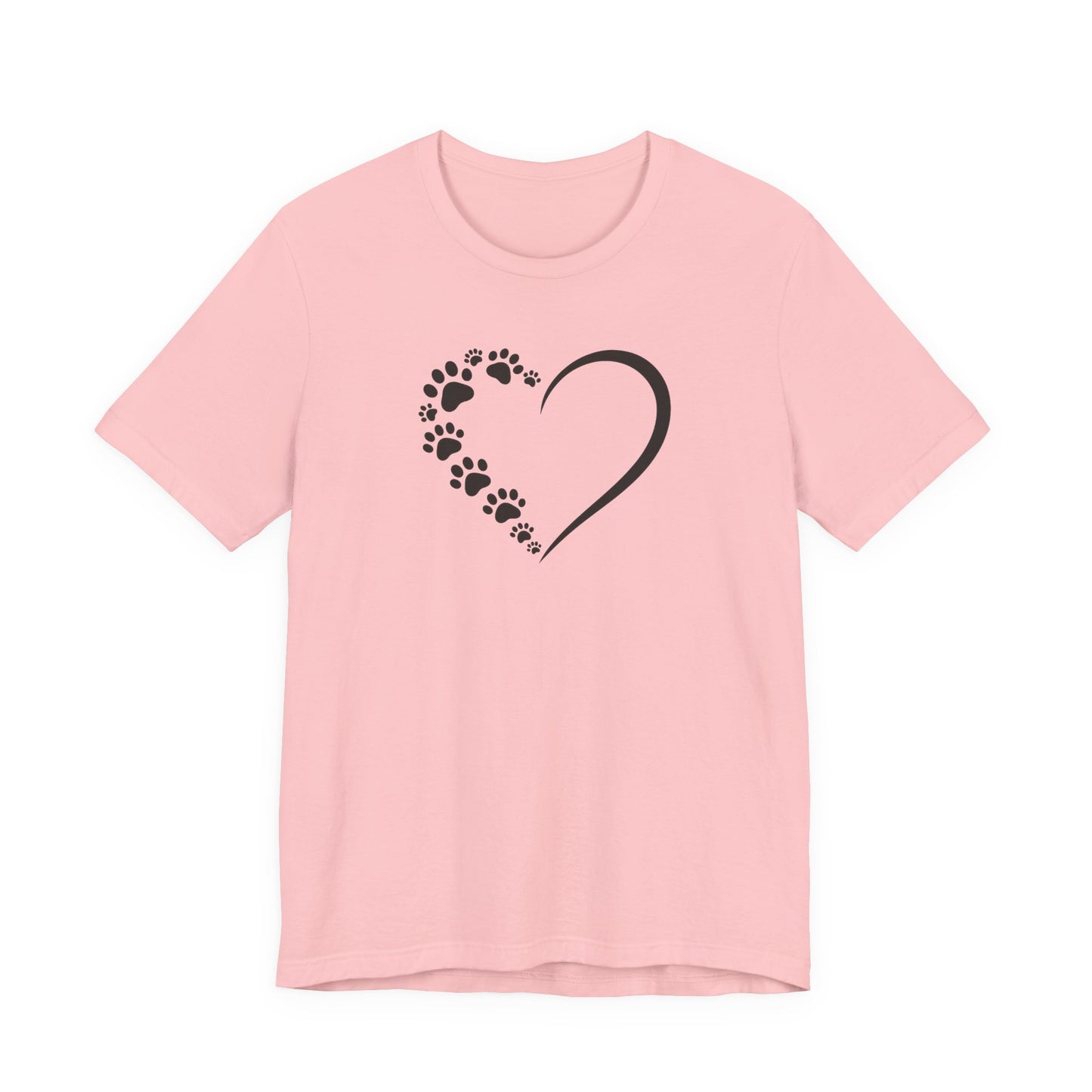 Pet Paw Heart T‑Shirt — Paw Print Heart Graphic Tee for Dog & Cat Lovers