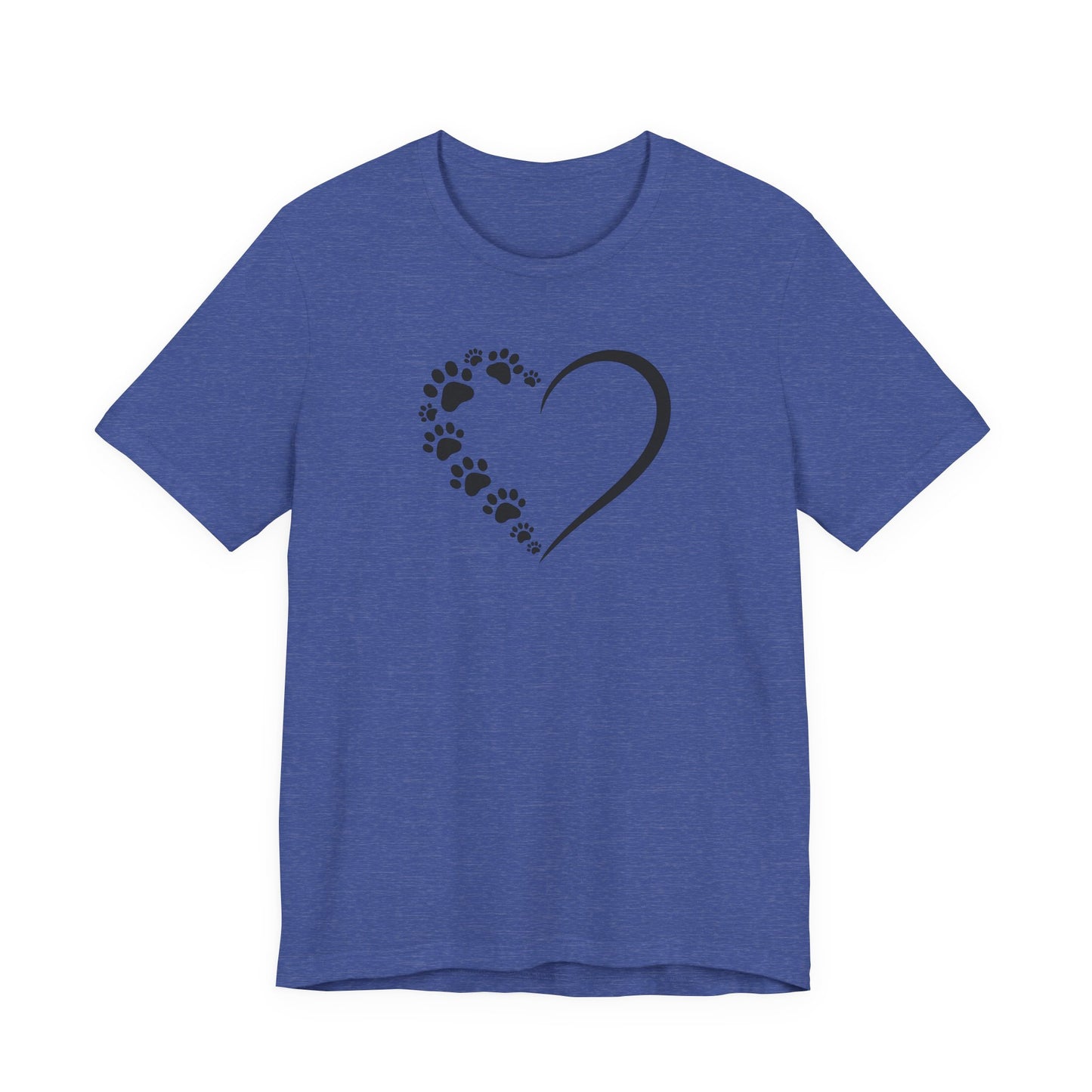 Pet Paw Heart T‑Shirt — Paw Print Heart Graphic Tee for Dog & Cat Lovers