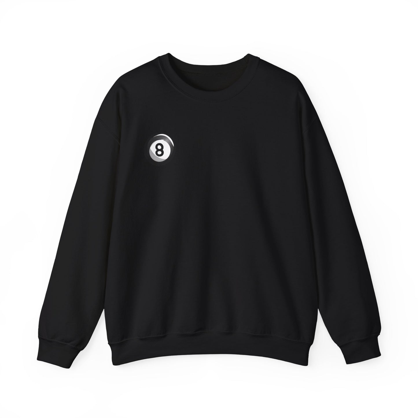 8 Ball Crewneck Sweatshirt — Retro Pool Billiards Graphic