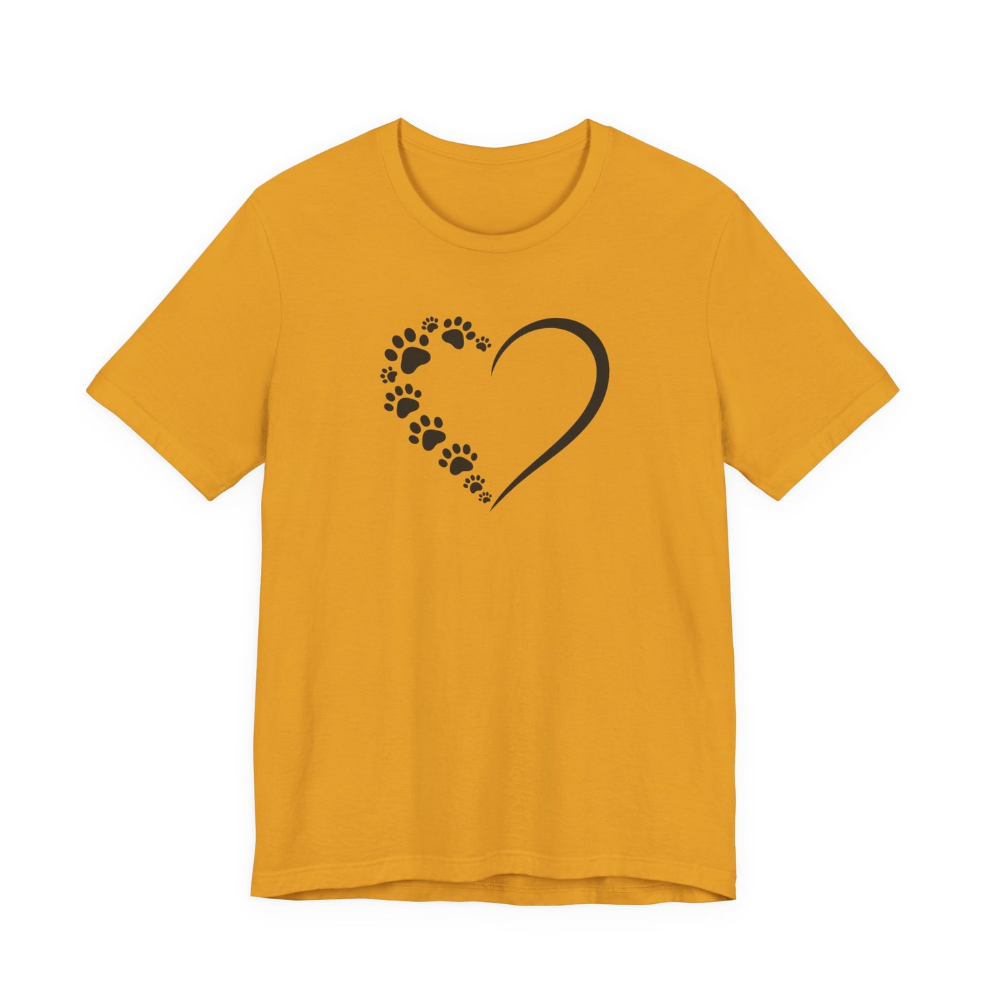 Pet Paw Heart T‑Shirt — Paw Print Heart Graphic Tee for Dog & Cat Lovers