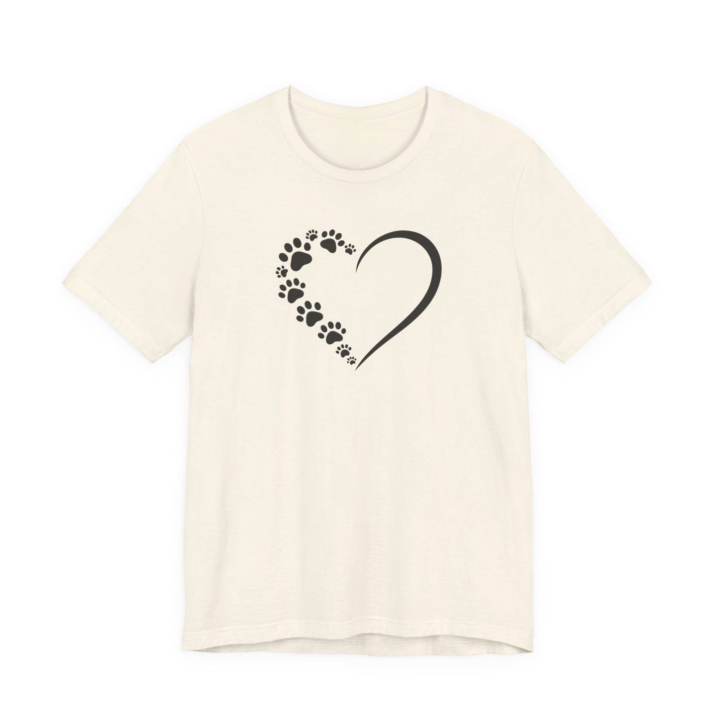 Pet Paw Heart T‑Shirt — Paw Print Heart Graphic Tee for Dog & Cat Lovers