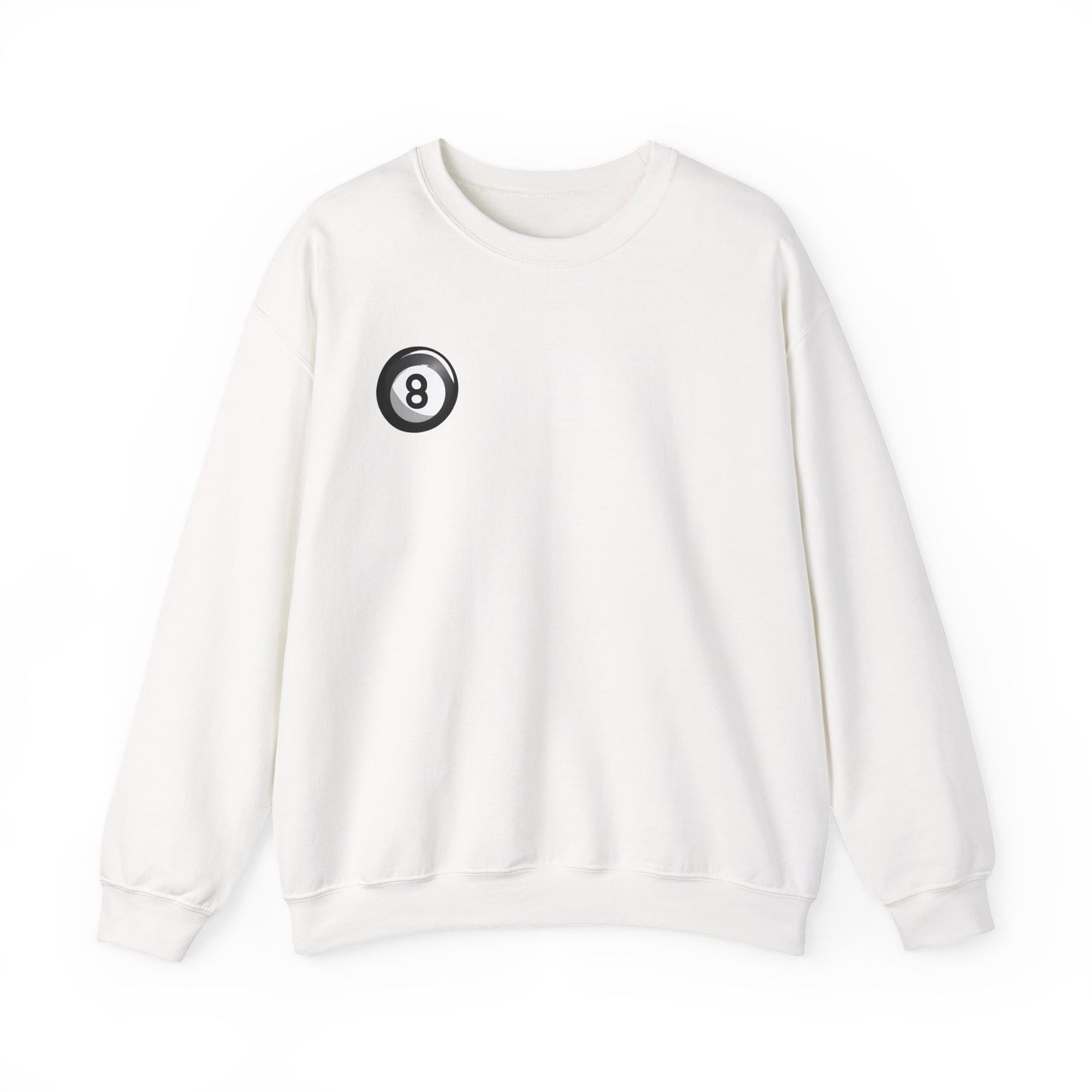 8 Ball Crewneck Sweatshirt — Retro Pool Billiards Graphic