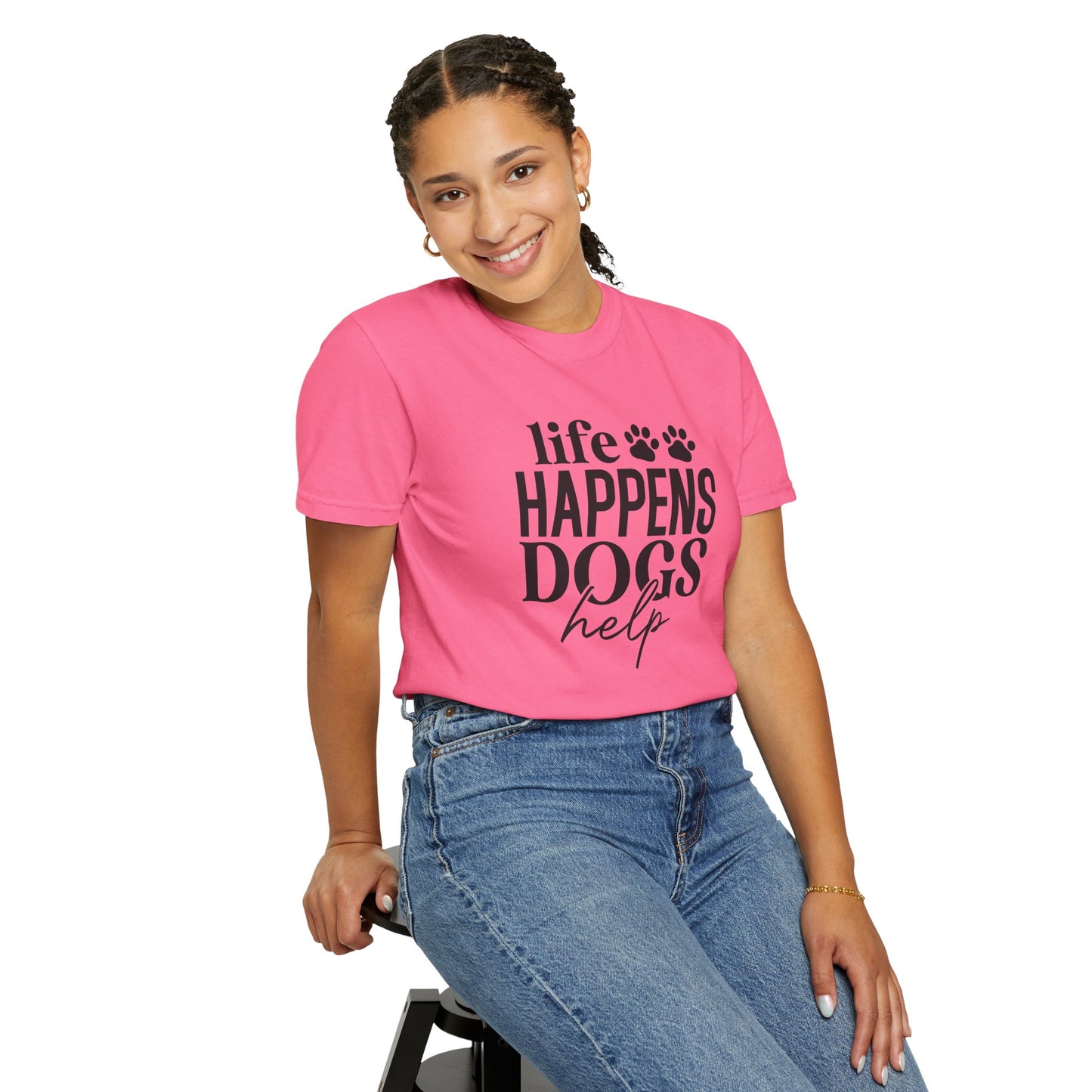 Life Happens Dogs Help T-Shirt — Dog Lover Graphic Tee