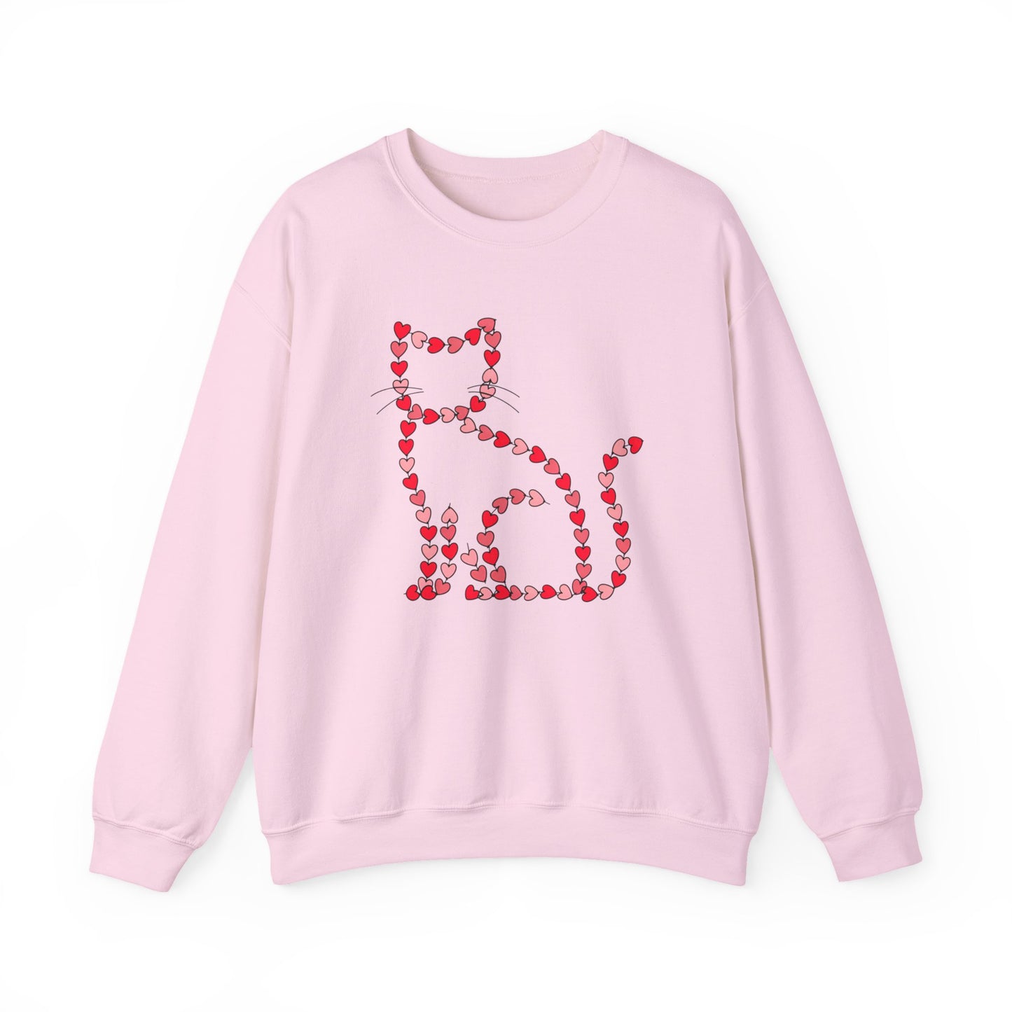 Valentine Cat Heart Pattern Sweatshirt