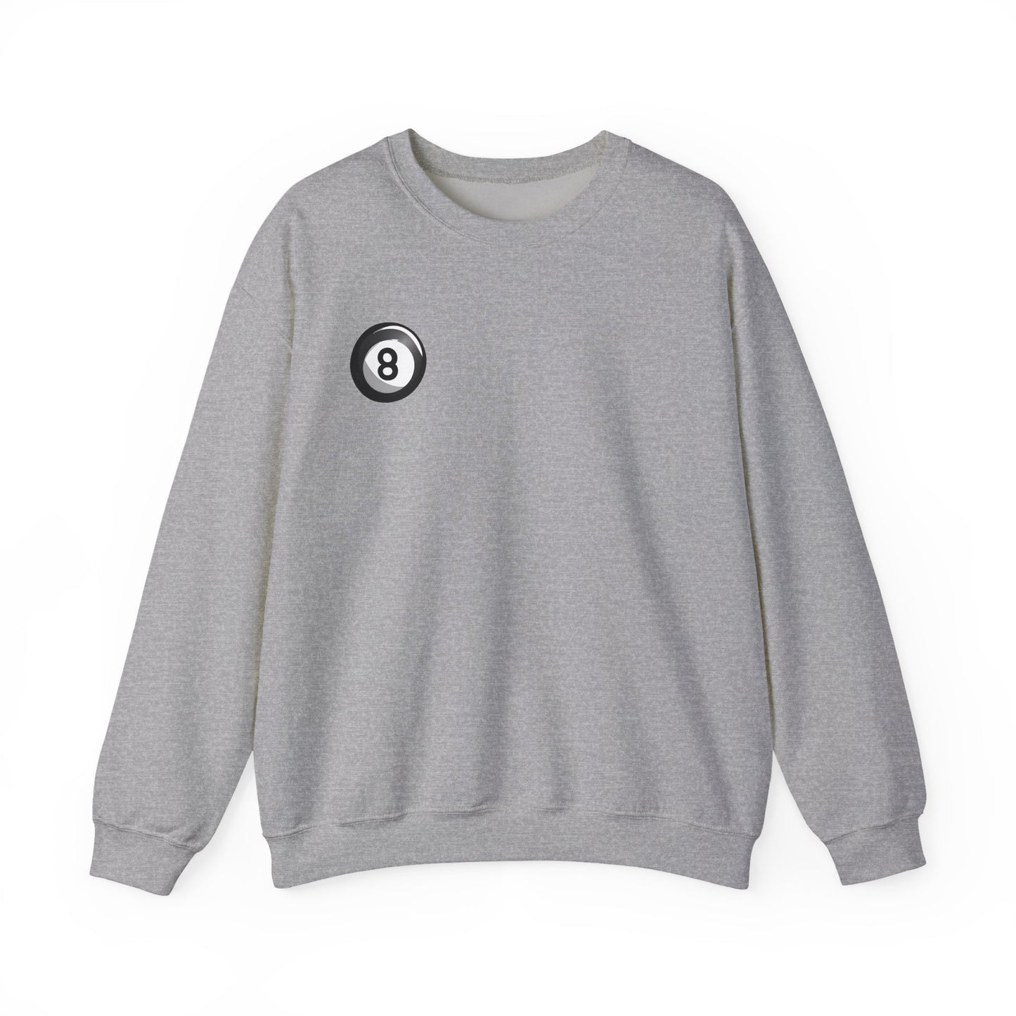 8 Ball Crewneck Sweatshirt — Retro Pool Billiards Graphic