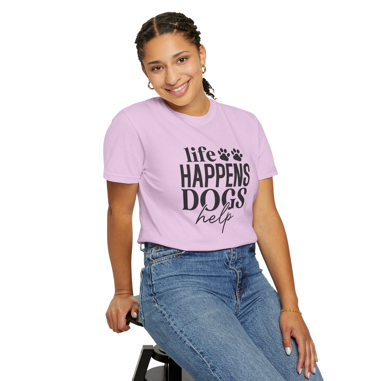 Life Happens Dogs Help T-Shirt — Dog Lover Graphic Tee
