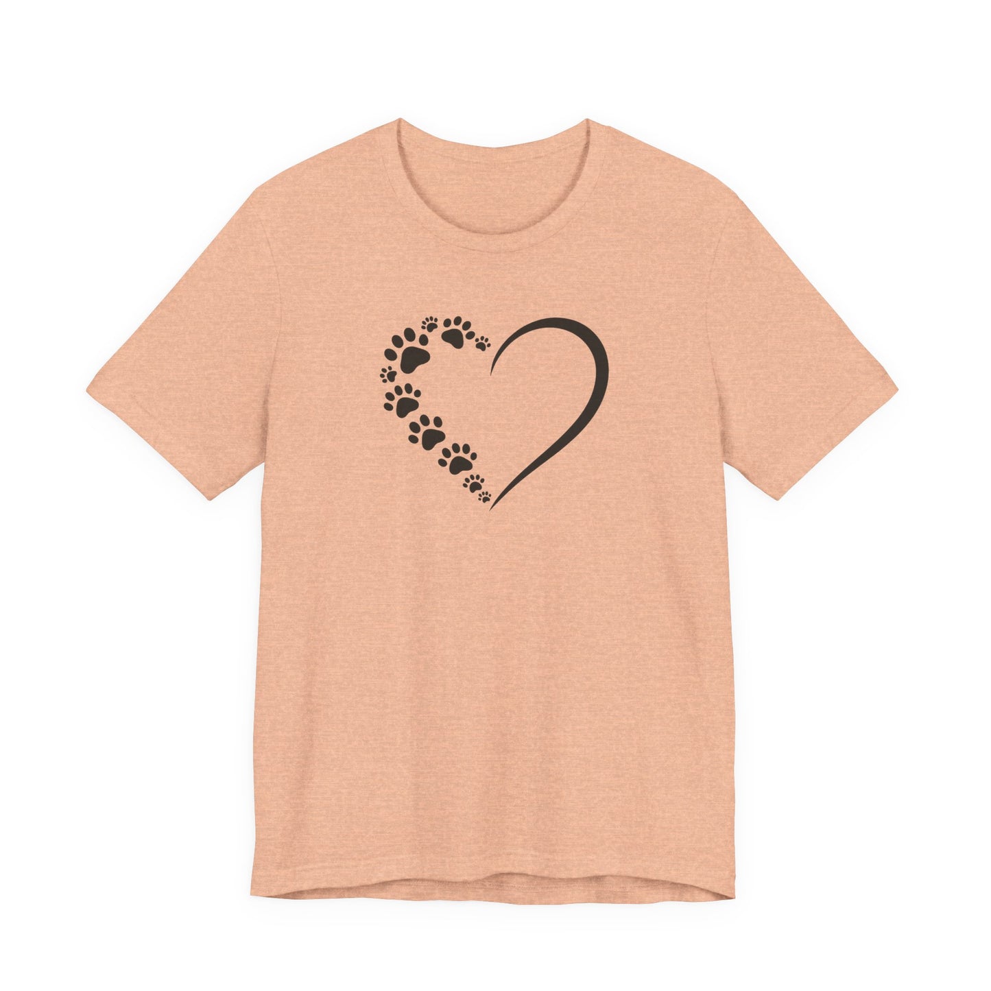Pet Paw Heart T‑Shirt — Paw Print Heart Graphic Tee for Dog & Cat Lovers